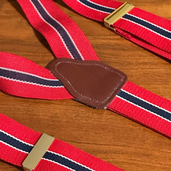 Vintage GAS Germany Suspenders Lot Button-End Braces – Red Stripe, Black Pattern - Picture 3 of 7